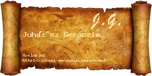 Juhász Geraszim névjegykártya